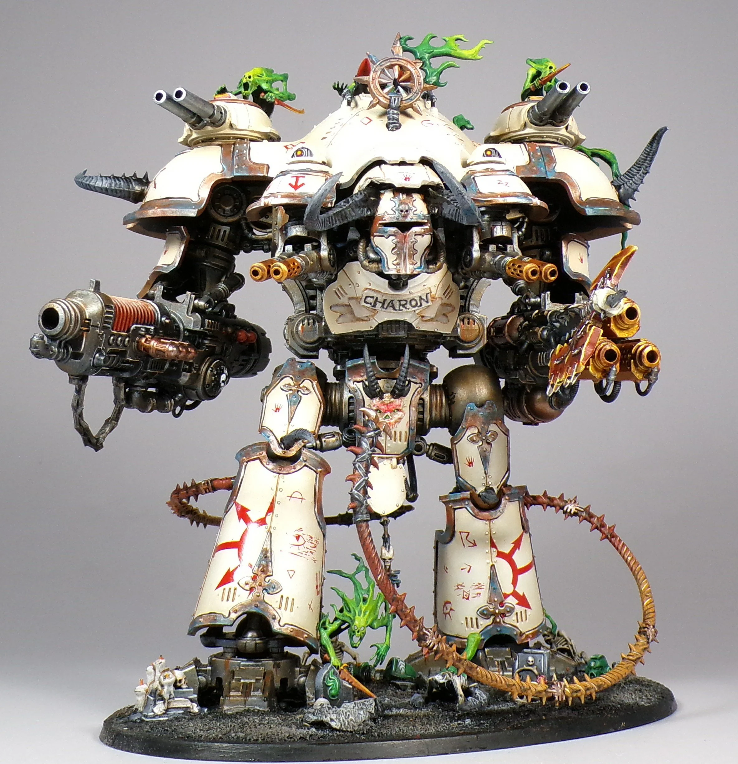 Chaos Knights with Bubbling Green Chaos Bases (Warhammer 40k